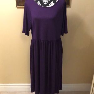 💜Zenana Outfitters plum purple comfy short sleeve t-shirt dress with pockets